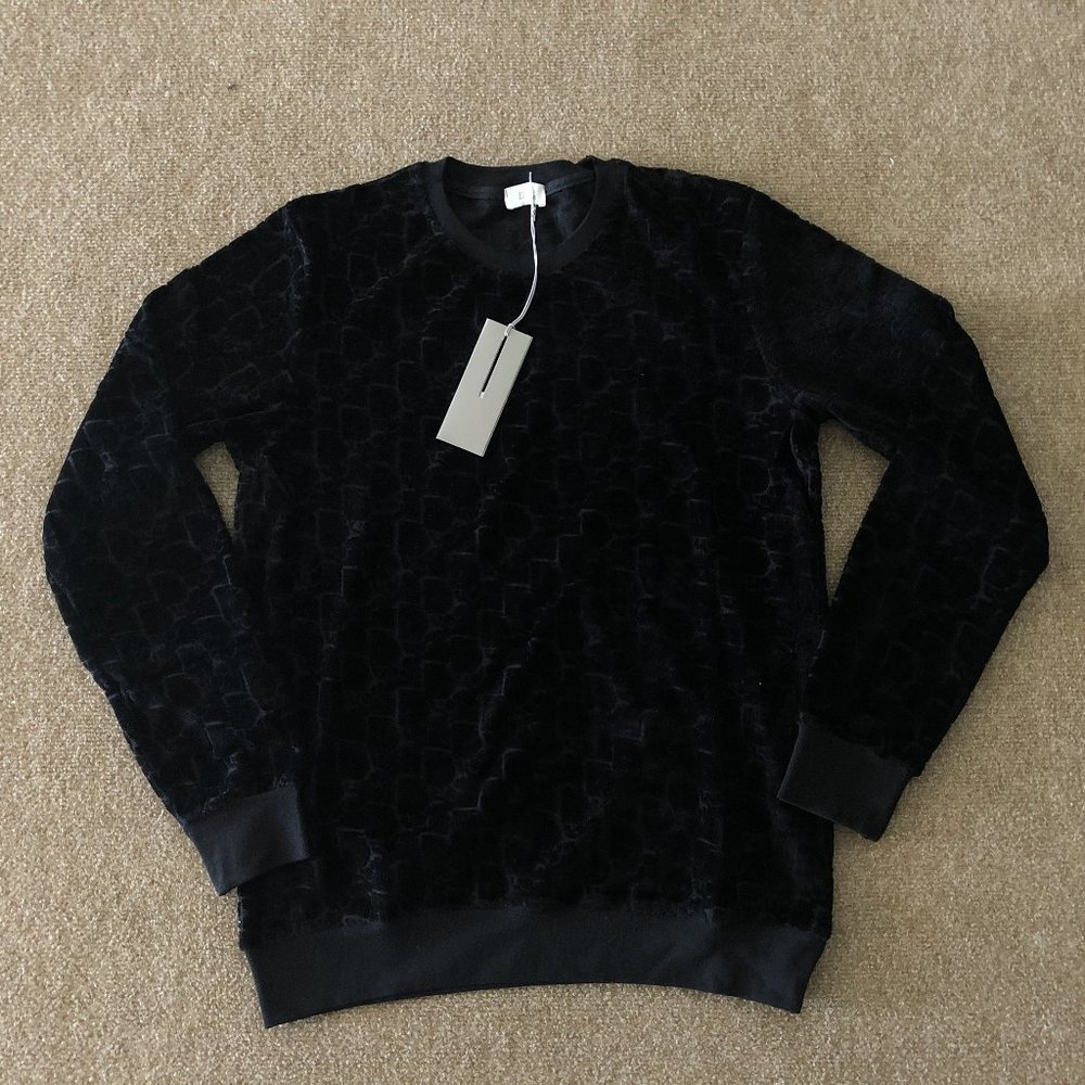 Dior Black Monogram Black Towel Fabric Sweatshirt